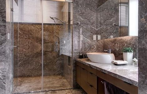 Ванная комната с отделкой мрамором Cesar Grey изображение 1