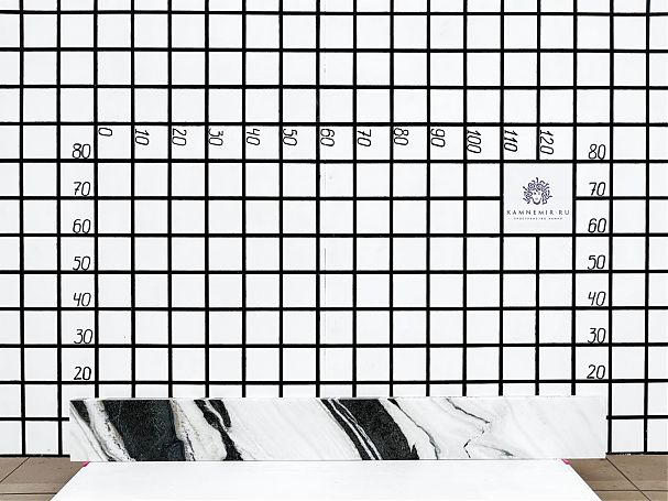 Заготовка F3341 (1430х160х20 мм)/Мрамор Panda White/Черно-белый/Полировка - изображение 1