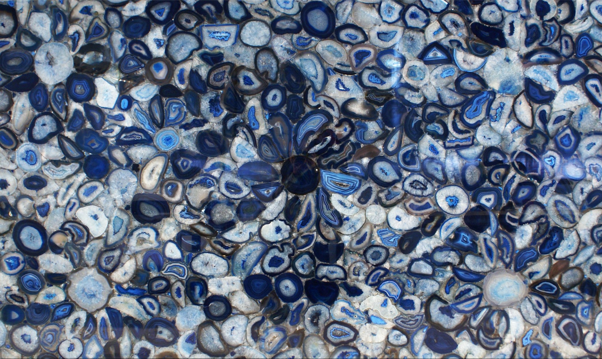 Agate Blue Flower