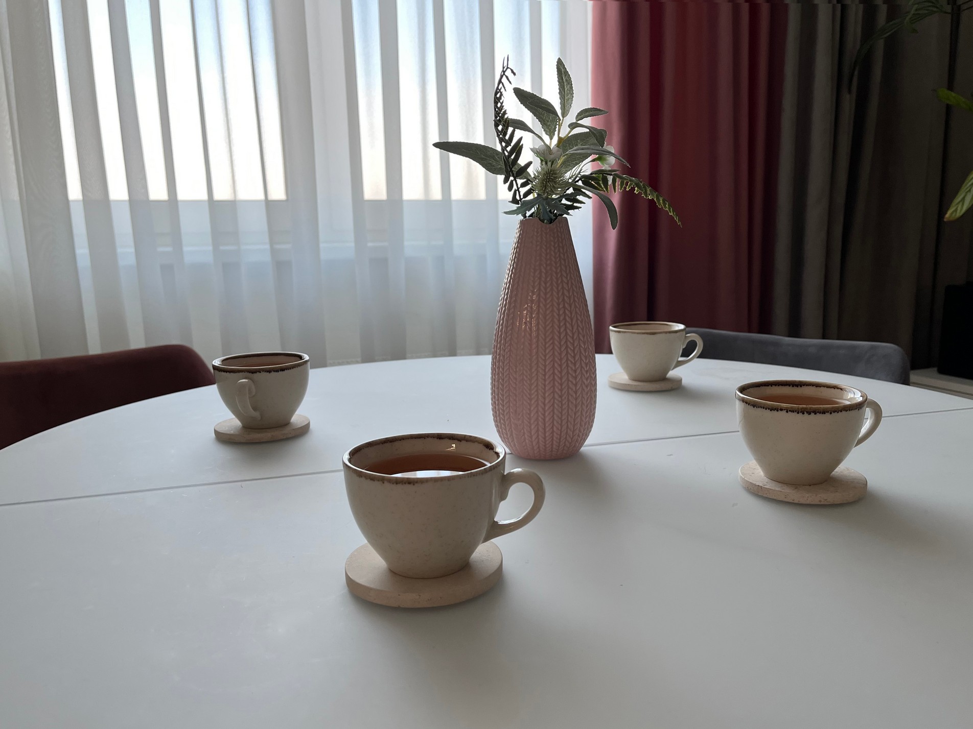 СПK Подставка круглая (91х91х8 мм)/Известняк Branco Valongo/Бежевый/Лощение - изображение 2