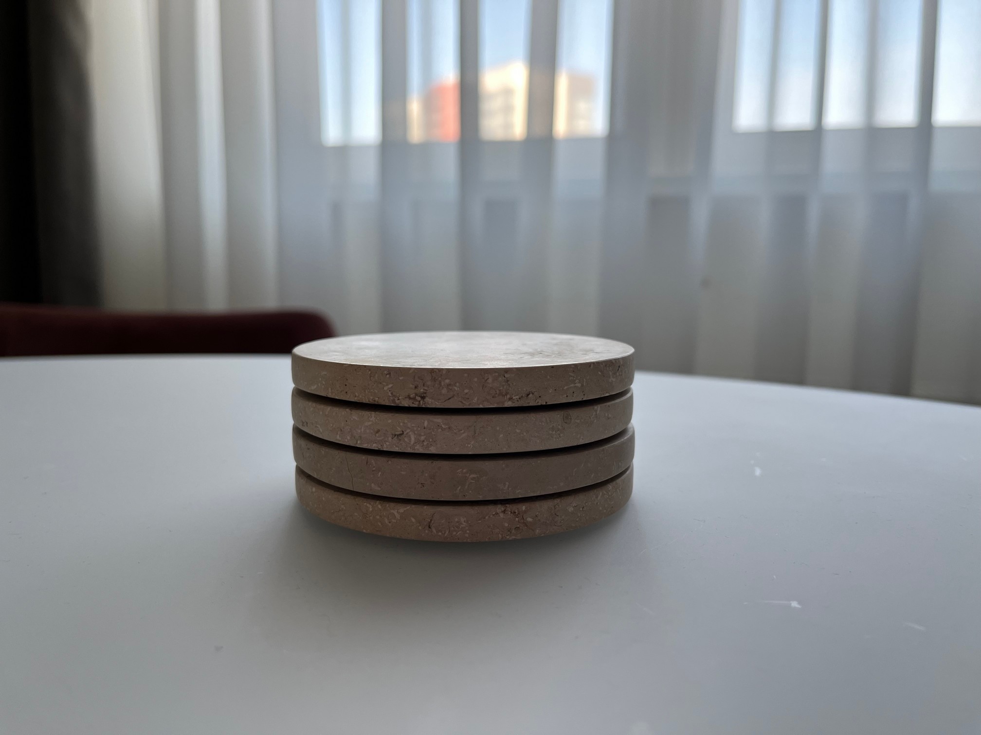 СПK Подставка круглая (91х91х8 мм)/Известняк Jura Beige/Бежевый/Лощение - изображение 2