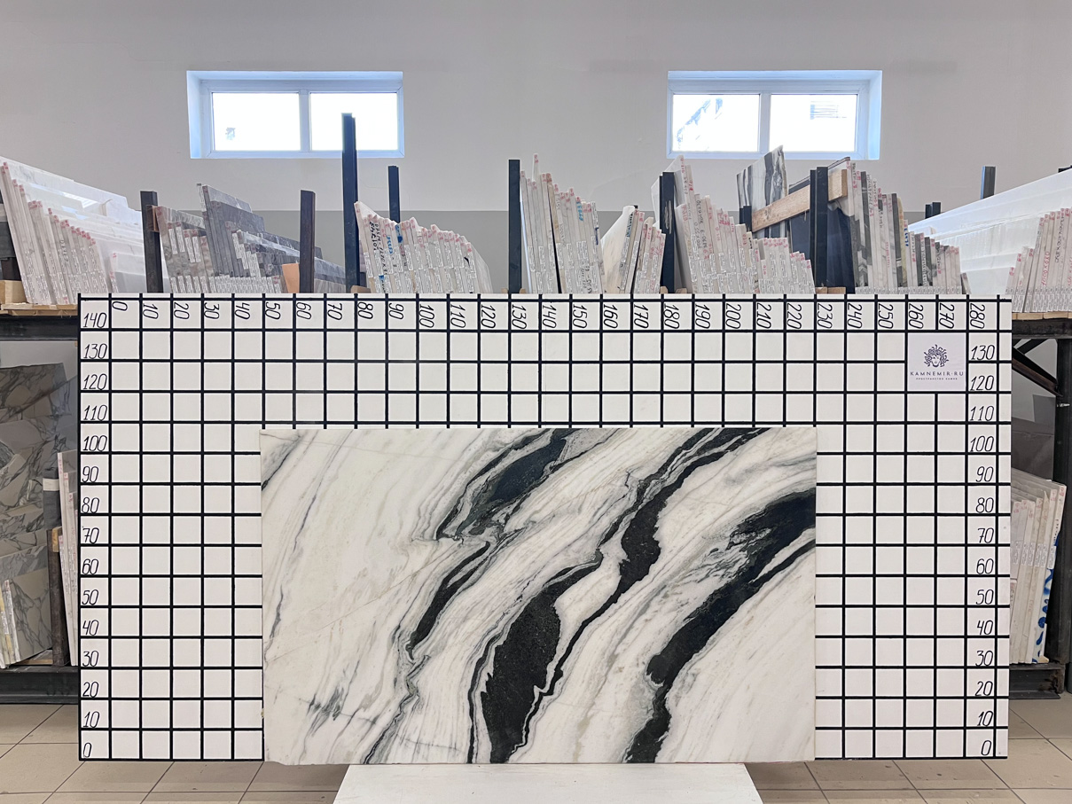 Изображение Заготовка F5367 (1750х1060х20 мм)/Мрамор Panda White/Черно-белый/Полировка