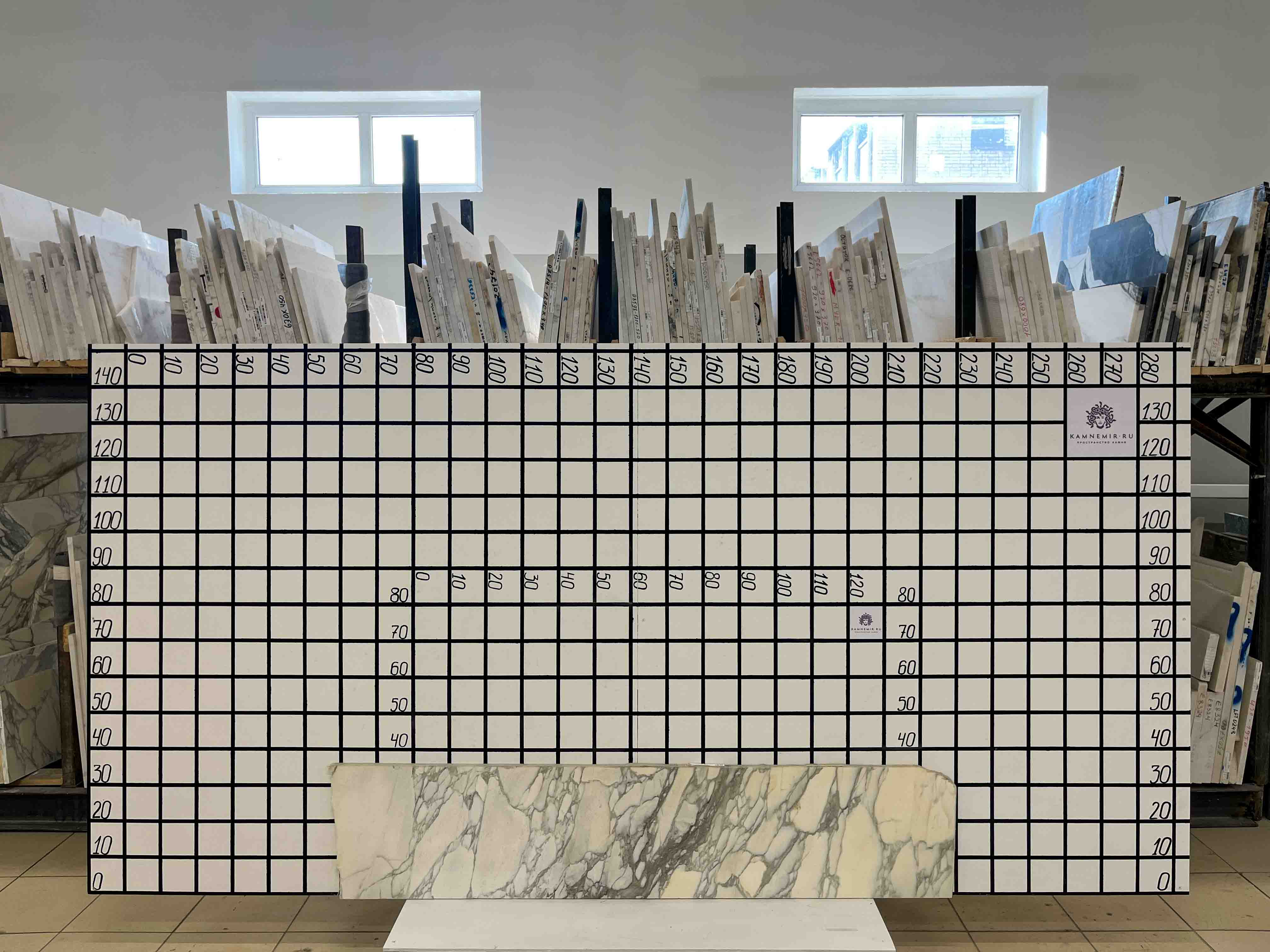 Заготовка F2432 (1580х320х20 мм)/Мрамор Calacatta/Белый/Полировка - изображение 1