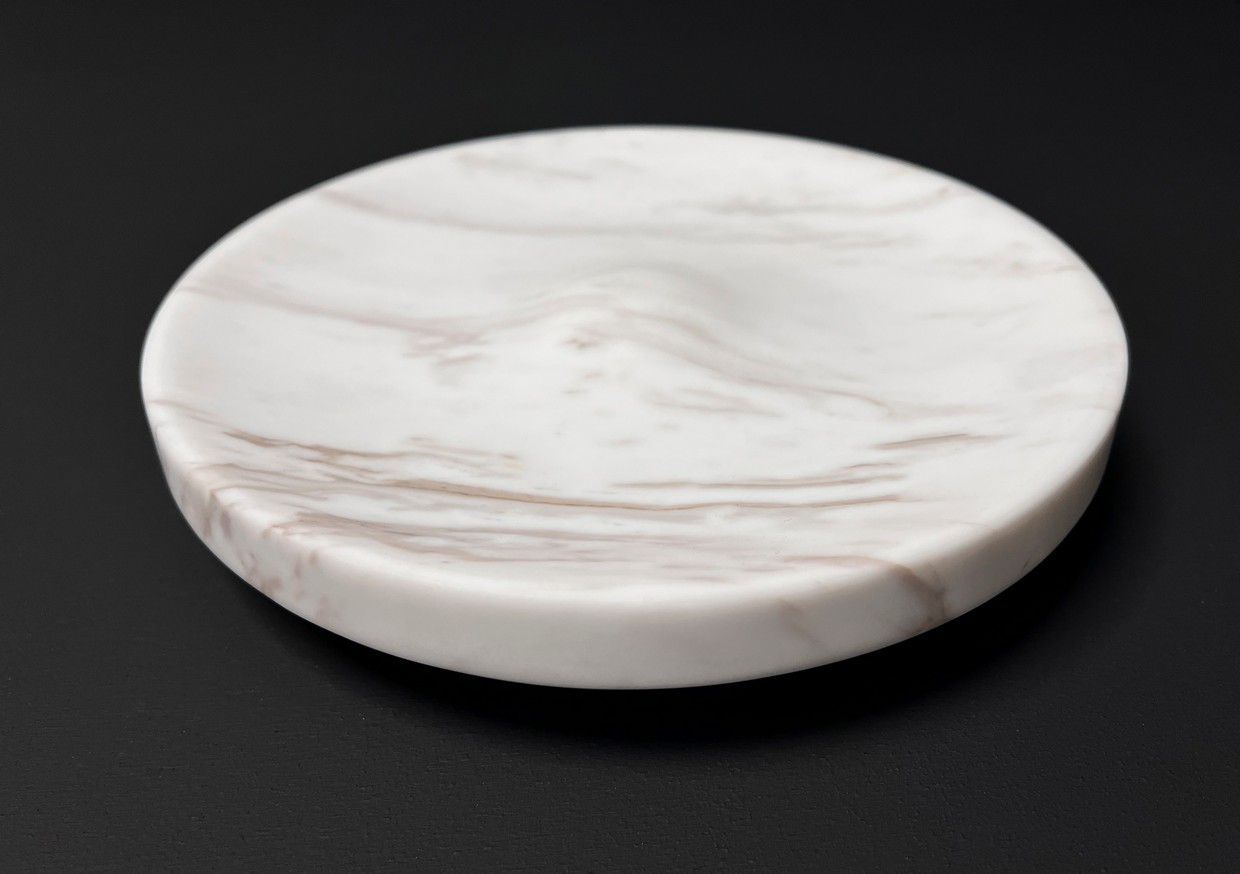 СПK Ключница круглая (185х185х18 мм)/Мрамор Pirgon/Белый/Лощение - изображение 3