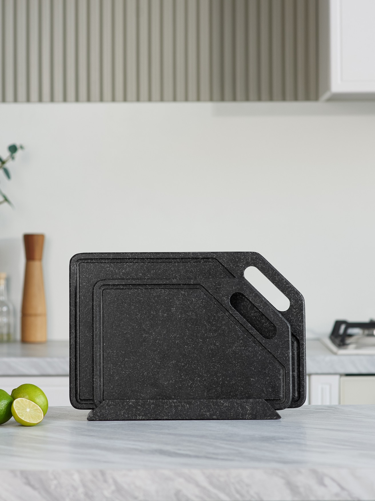 СПK Набор Разд. Доски с подставкой (360х250х80 мм)/Гранит Габбро/Черный/Антик - изображение 3