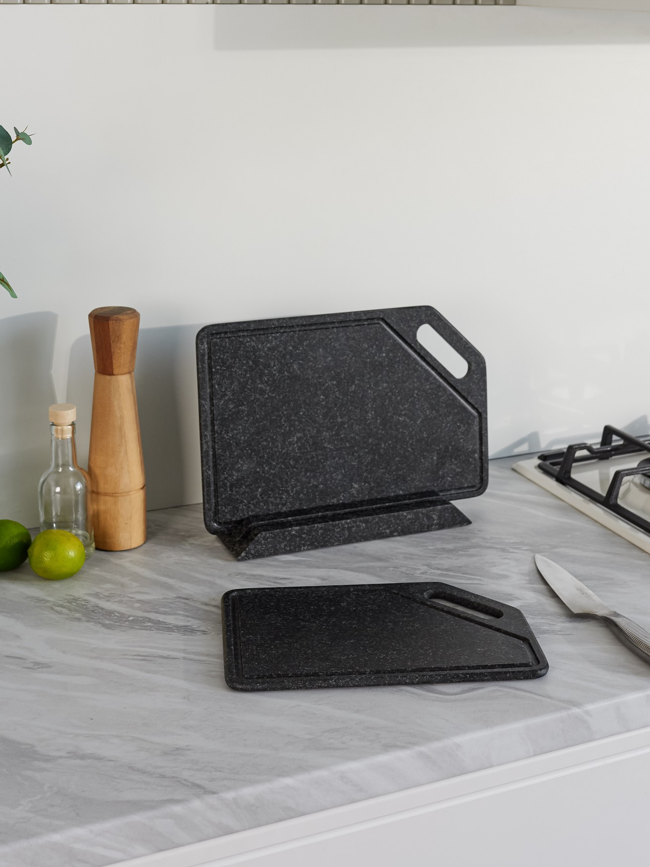 СПK Набор Разд. Доски с подставкой (360х250х80 мм)/Гранит Габбро/Черный/Антик - изображение 8