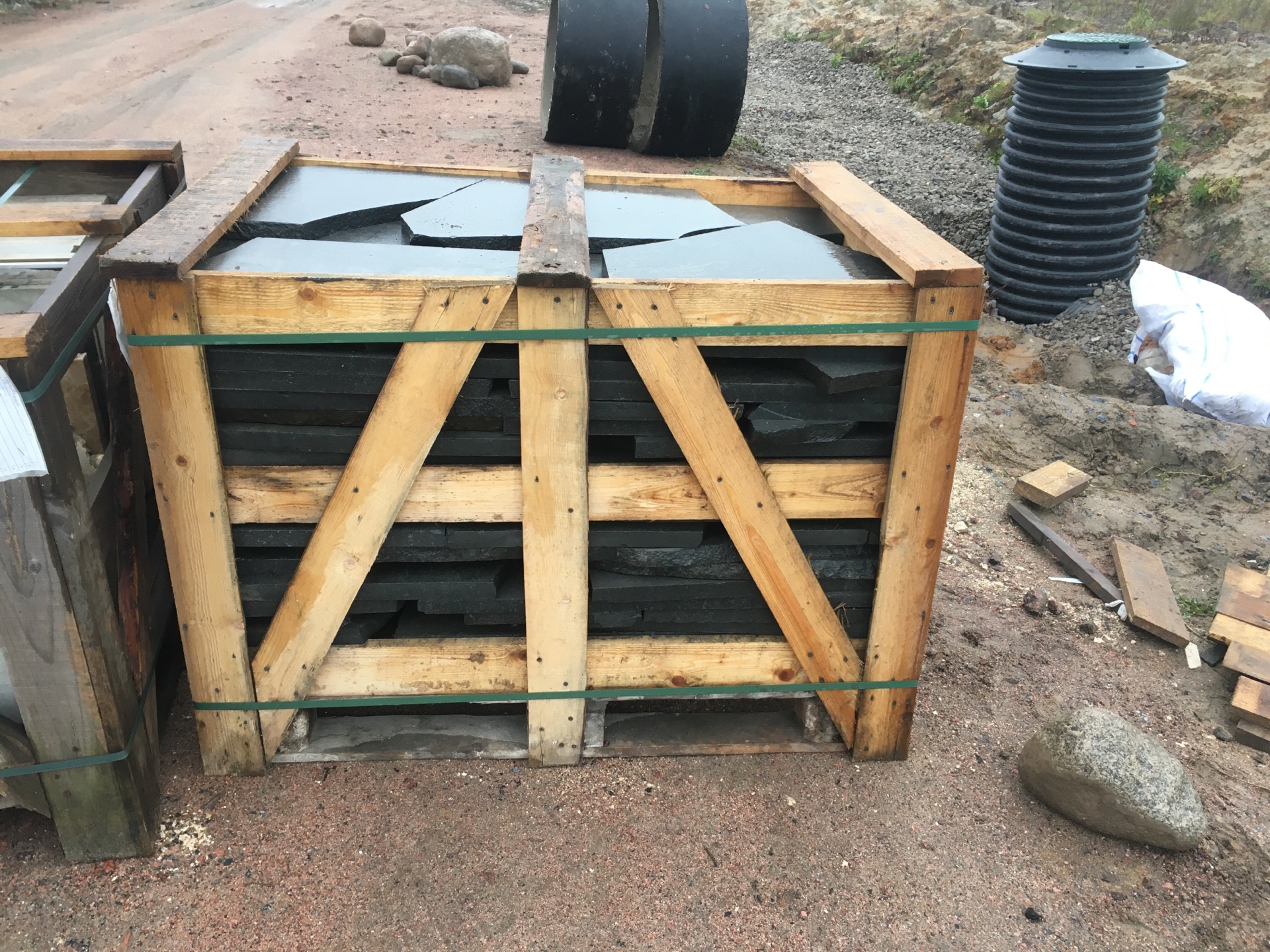 Остатки (не мерные) E8712 (1х1х30 мм)/Гранит Габбро/Черный/Пиленый - изображение 3