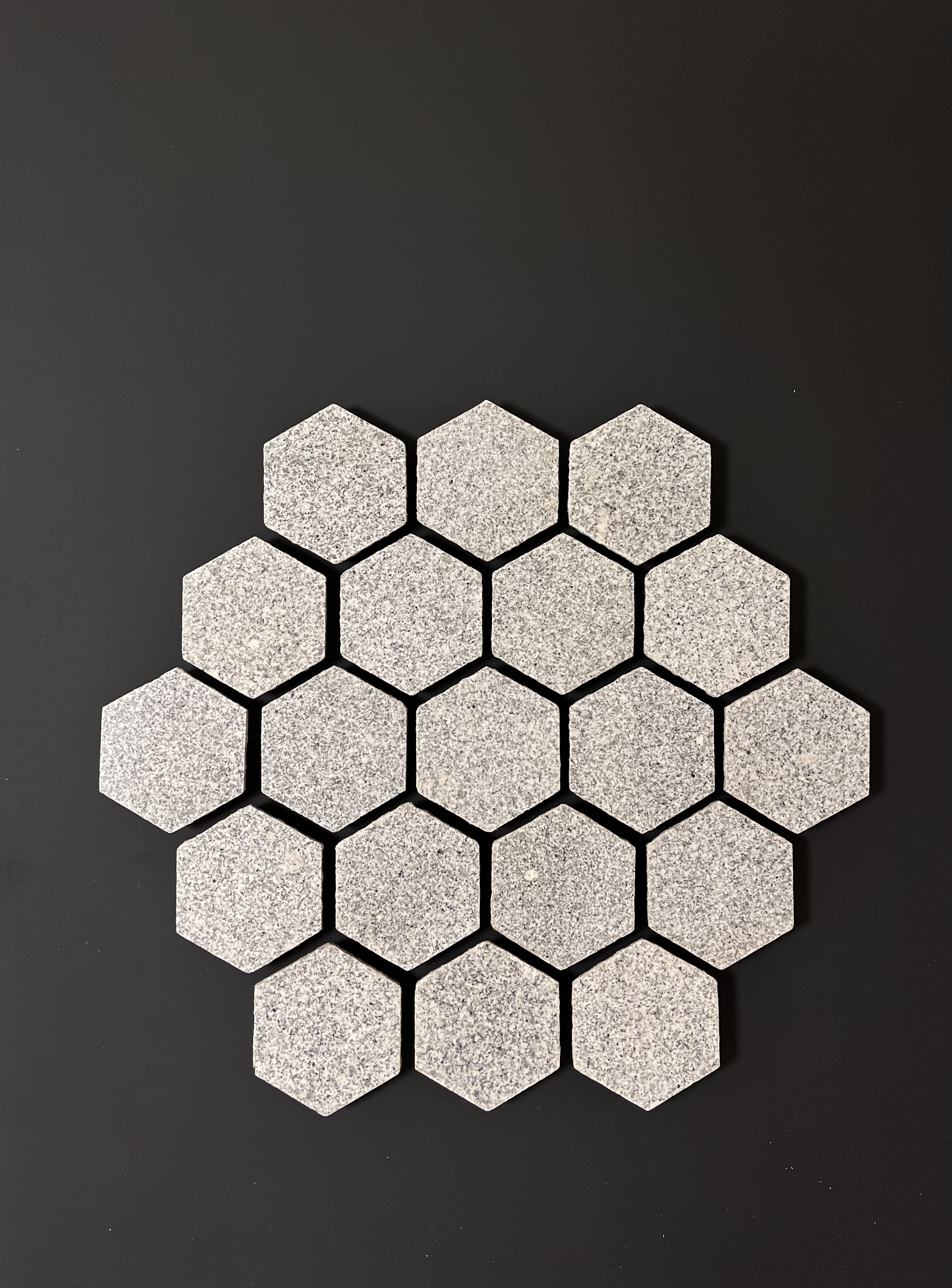 Изображение Мозаика без сетки (Hexagon) Толщина 10мм (1шт - 0,016 м2)/Гранит Peach Red/Розовый/Полировка