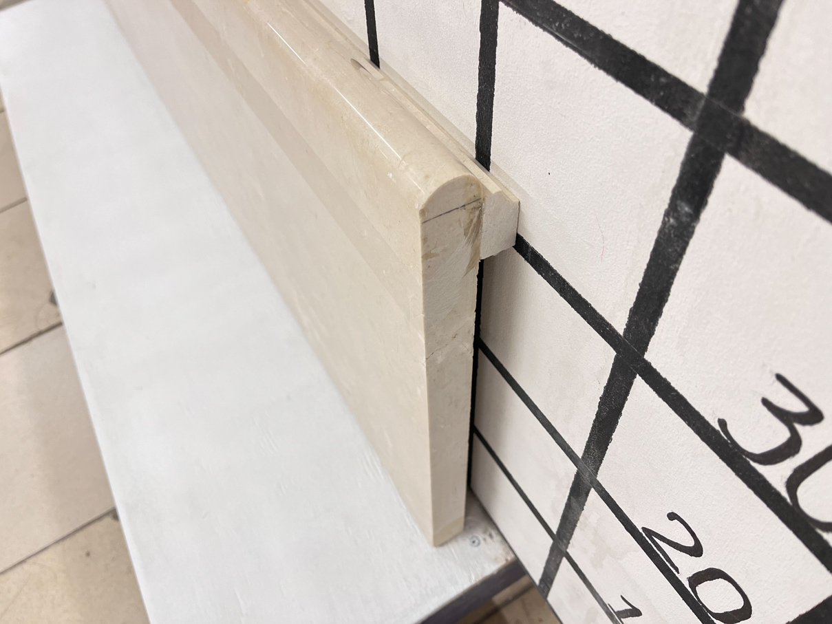 Изделие Ступень с подклейкой (1200х350х30 мм)/Мрамор Crema Marfil/Бежевый/Полировка - изображение 2