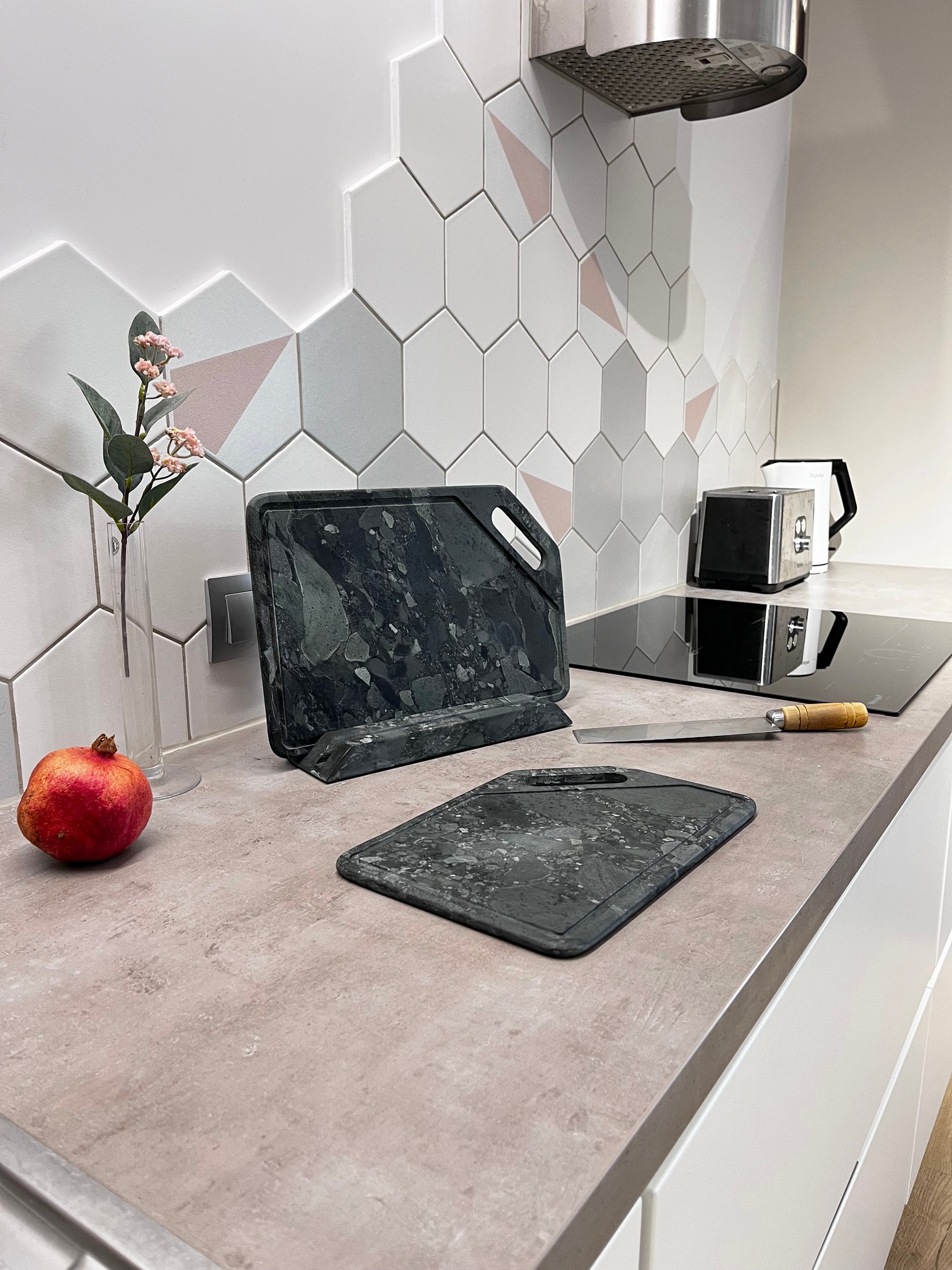 СПK Набор Разд. Доски с подставкой (360х250х80 мм)/Конгломерат Onego Green/Зеленый/Антик - изображение 7