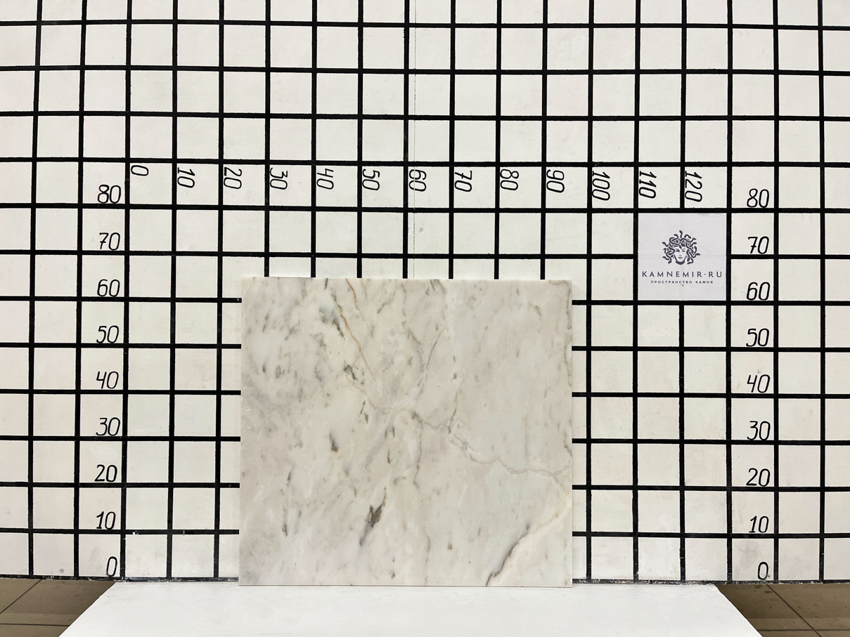 Изображение Заготовка с клеевой трещиной (680х630х20 мм)/Мрамор Bianco Lasa Vena Oro/Белый/Антик