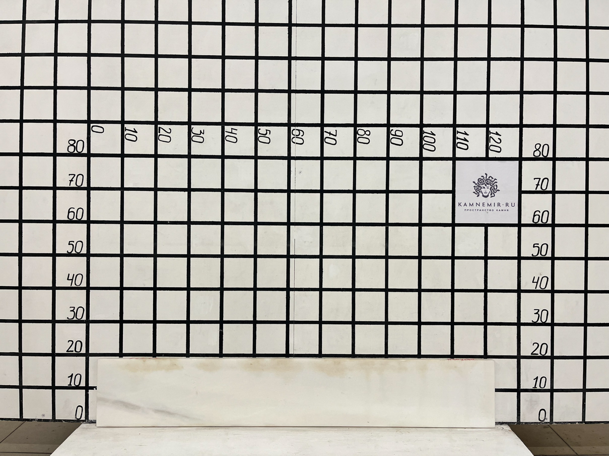 Изображение Заготовка с желтыми пятнами (1180х190х20 мм)/Мрамор Bianco Lasa Venato/Белый/Полировка