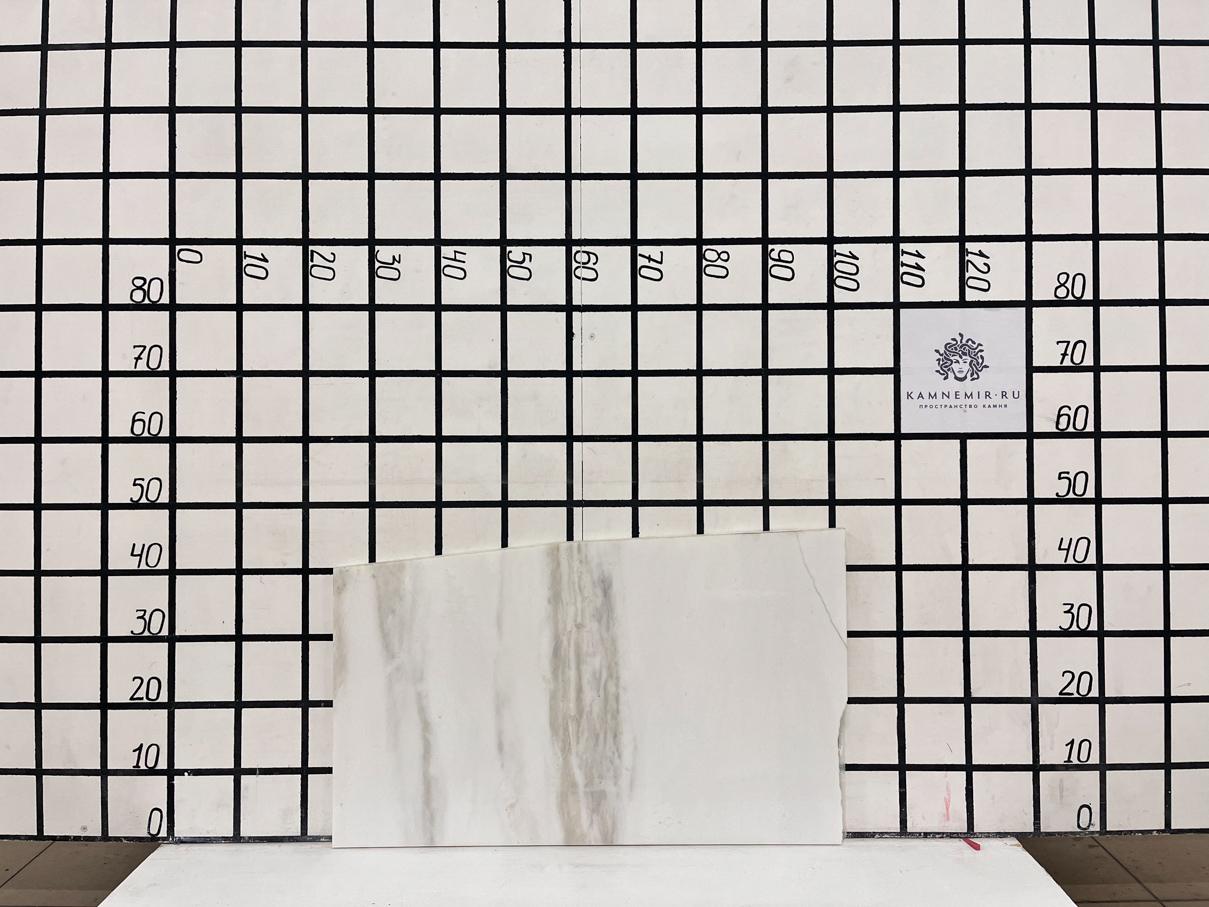 Изображение Заготовка с трещиной F4453 (750х400х20 мм)/Мрамор Bianco Lasa Venato/Белый/Полировка
