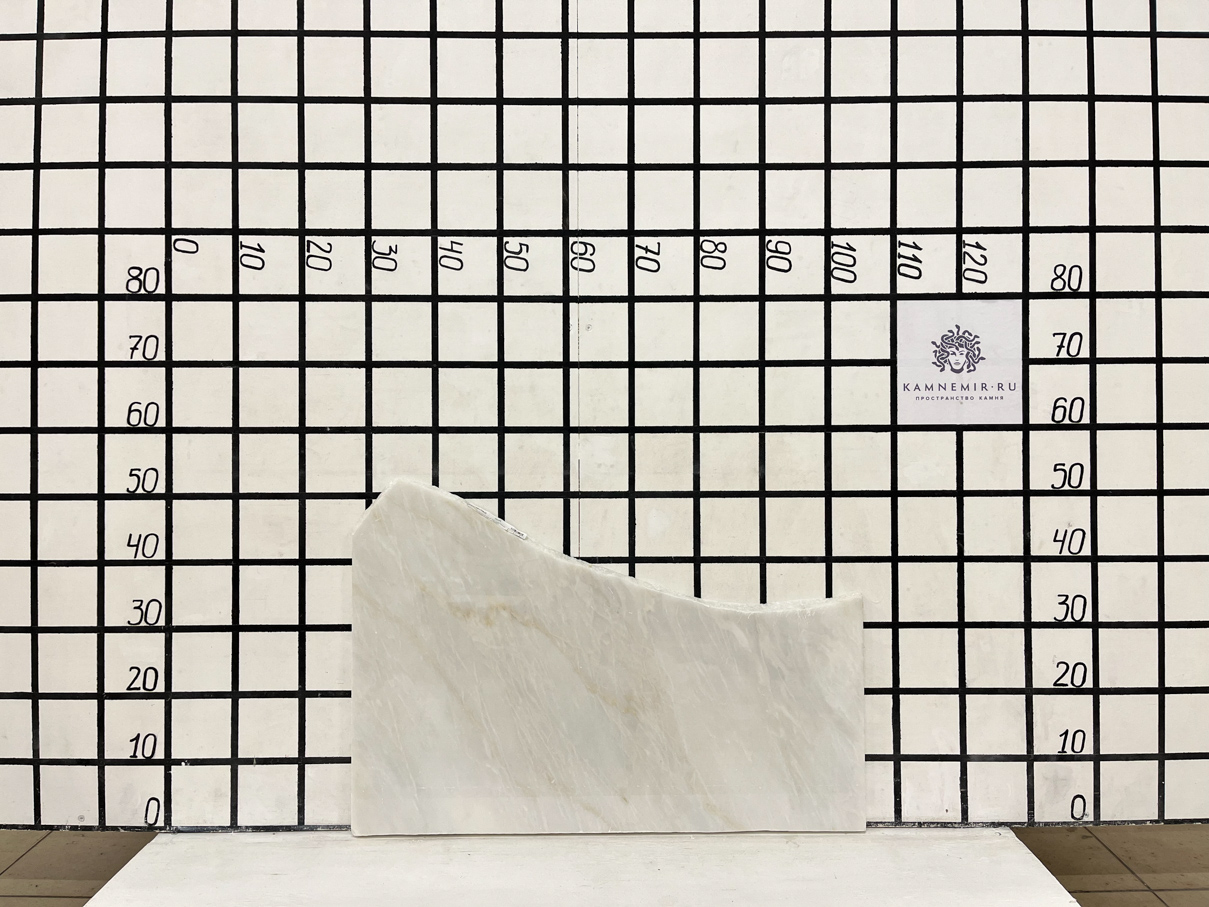 Изображение Заготовка неправильной формы  (750х300х20 мм)/Мрамор Bianco Lasa Vena Oro/Белый/Полировка