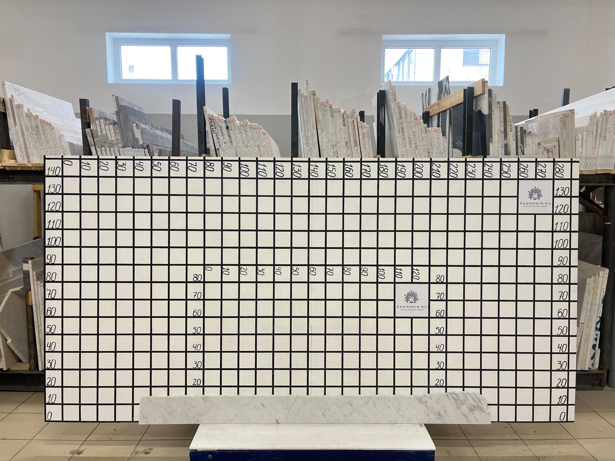 Изображение Заготовка  (2300х130х20 мм)/Мрамор Bianco Carrara/Белый/Полировка