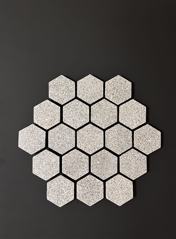 Мозаика без сетки (Hexagon) Толщина 10мм (1шт - 0,016 м2)/Гранит Peach Red/Розовый/Полировка - изображение 1
