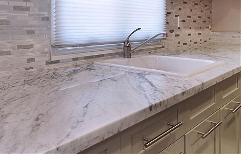 Кухонные столешницы из мрамора Bianco Carrara