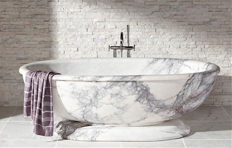 Потрясающий дизайн ванной комнаты в камне