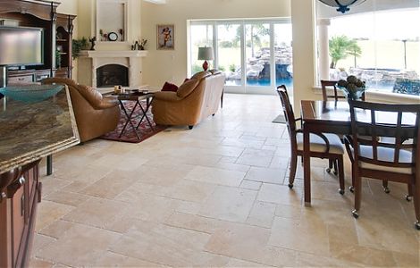 Пол из Travertine Cream