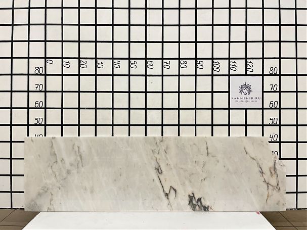 Заготовка  (1400х420х20 мм)/Мрамор Bianco Lasa Vena Oro/Белый/Полировка - изображение 1
