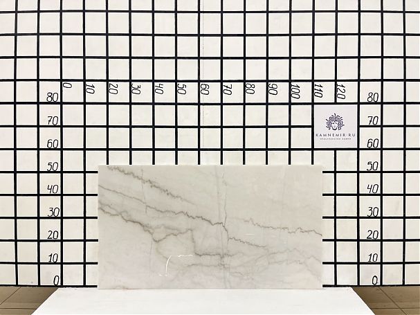 Заготовка с царапиной (920х530х18 мм)/Мрамор Guangxi White/Белый/Полировка - изображение 1