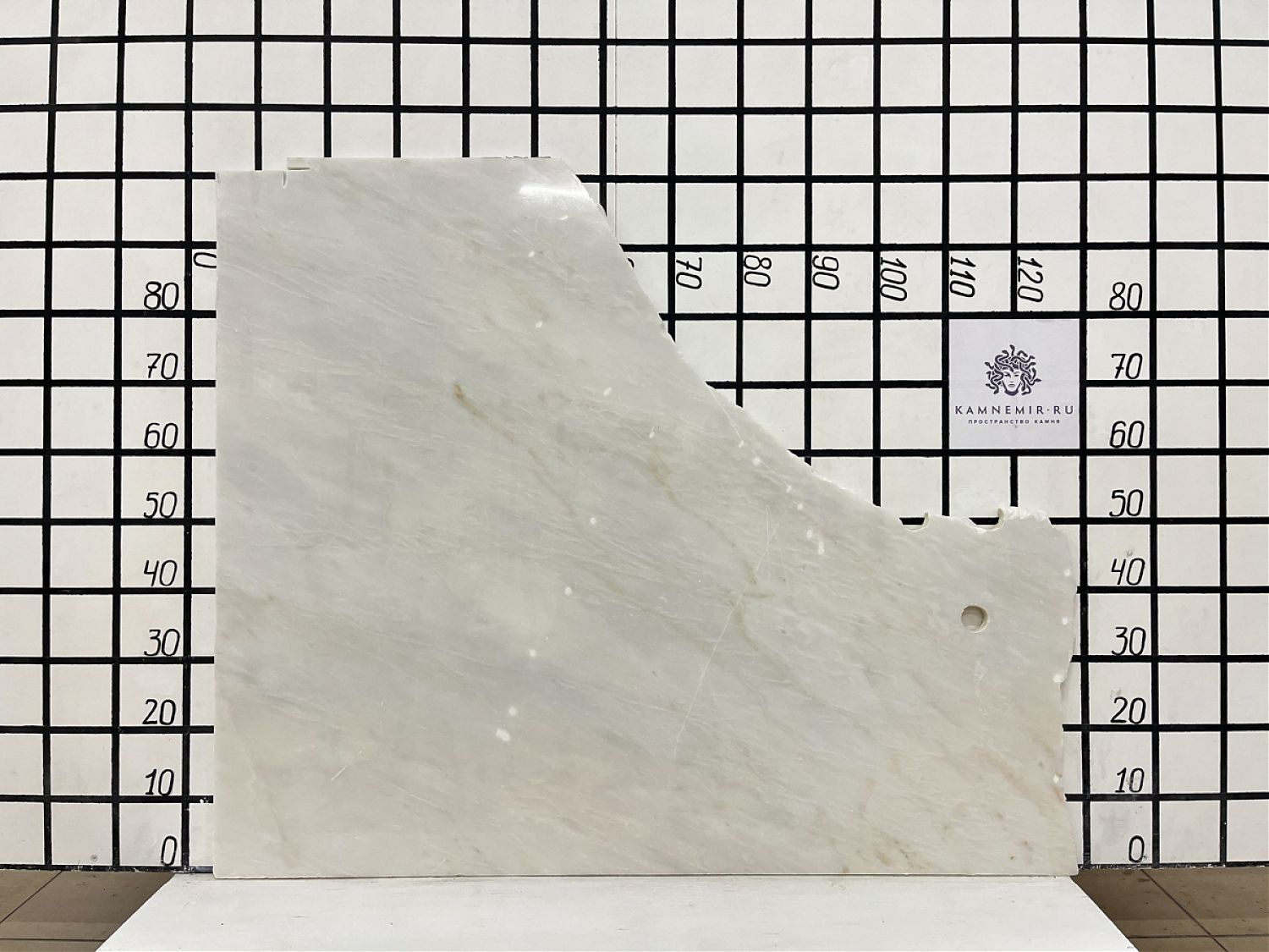Изображение Заготовка со сколами (960х500х20 мм)/Мрамор Bianco Lasa Vena Oro/Белый/Полировка