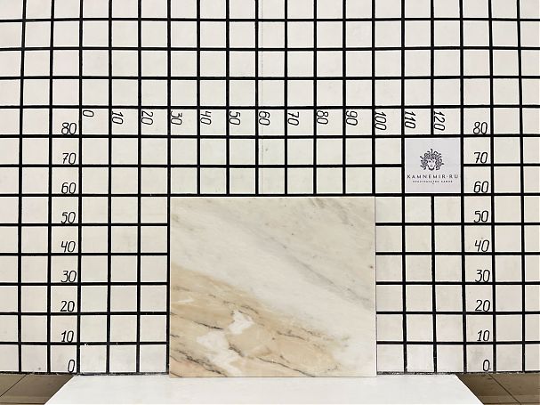 Заготовка  (670х580х20 мм)/Мрамор Bianco Lasa Vena Oro/Белый/Полировка - изображение 1