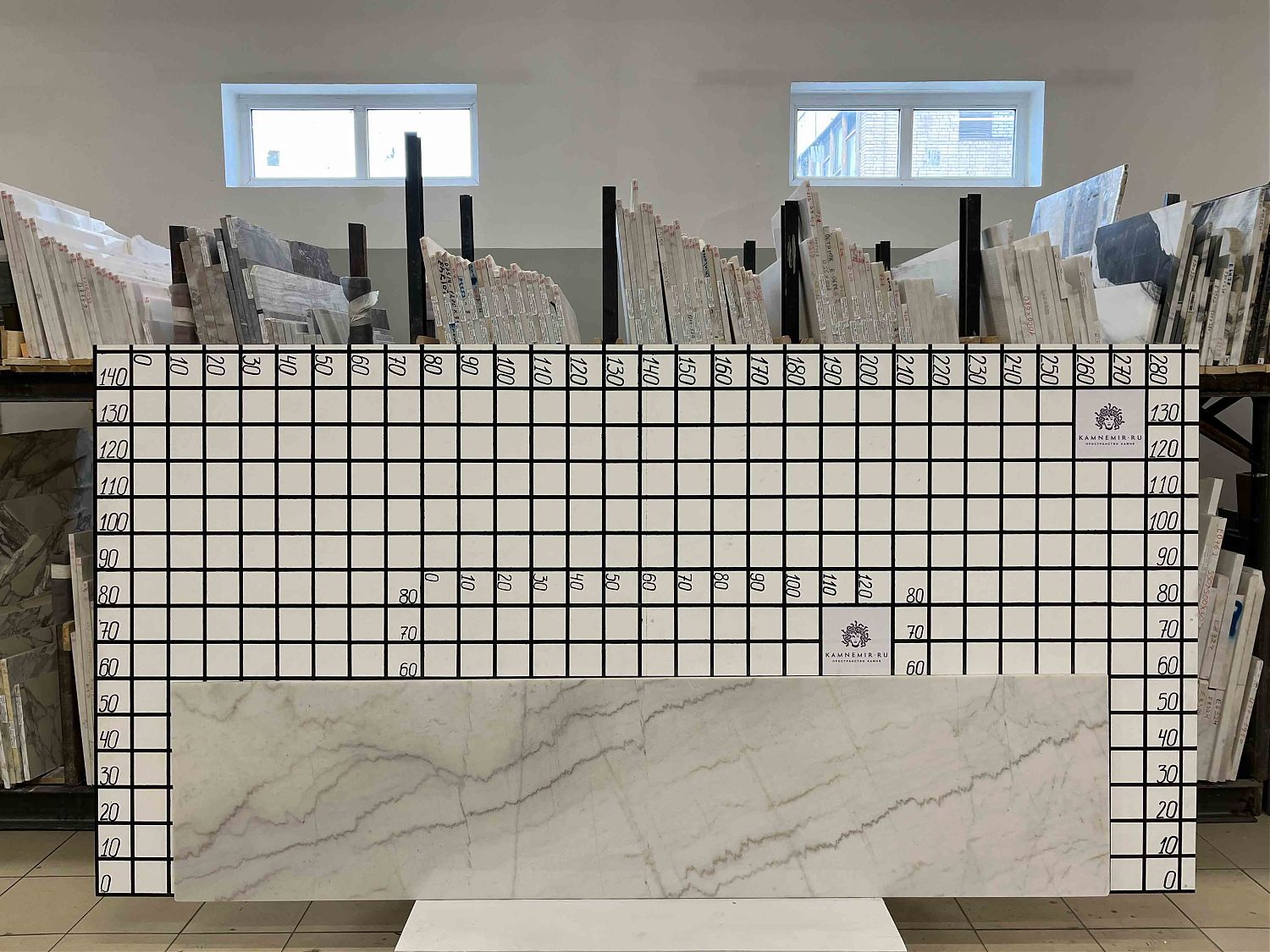 Изображение Заготовка F3164 (2540х580х18 мм)/Мрамор Guangxi White/Белый/Полировка