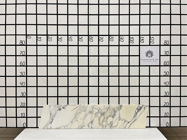 Заготовка  (600х200х20 мм)/Мрамор Calacatta/Белый/Антик - изображение 1