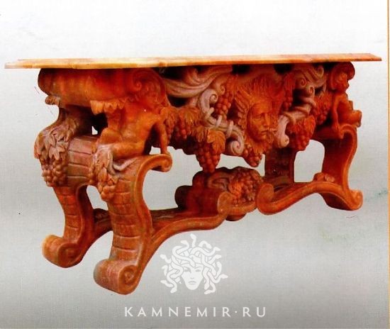 Скамейка из красного мрамора - изображение 1