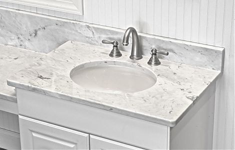 Мойка, обрамленная в мрамор Bianco Carrara Gioia изображение 1