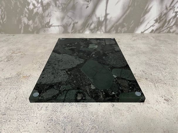 СПK Подставка "Поднос" (300х200х10 мм)/Конгломерат Onego Green/Зеленый/Антик - изображение 2