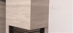 Отделка камина мрамором Wooden white