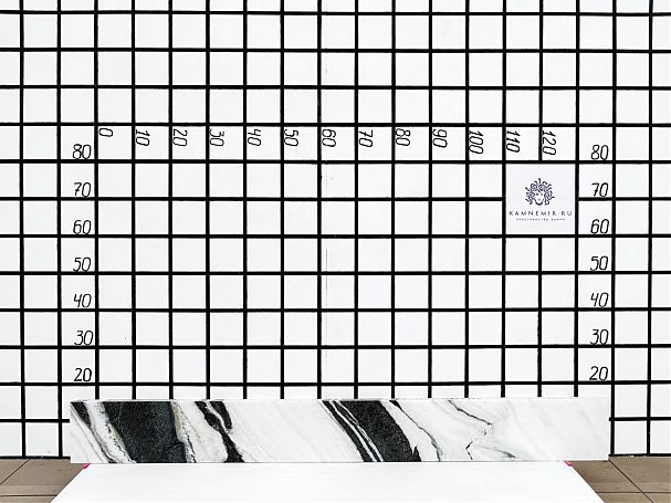 Заготовка F3341 (1430х160х20 мм)/Мрамор Panda White/Черно-белый/Полировка - изображение 1