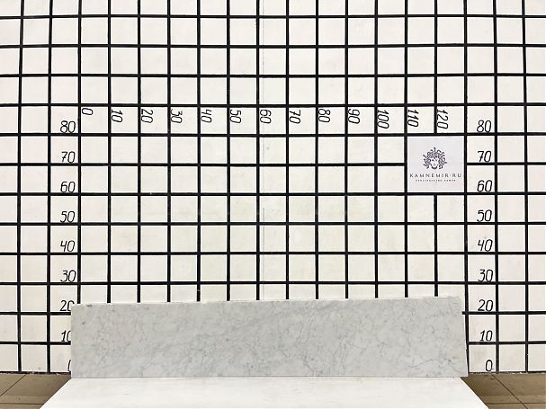 Заготовка  (1260х220х18 мм)/Мрамор Bianco Carrara/Белый/Полировка - изображение 1