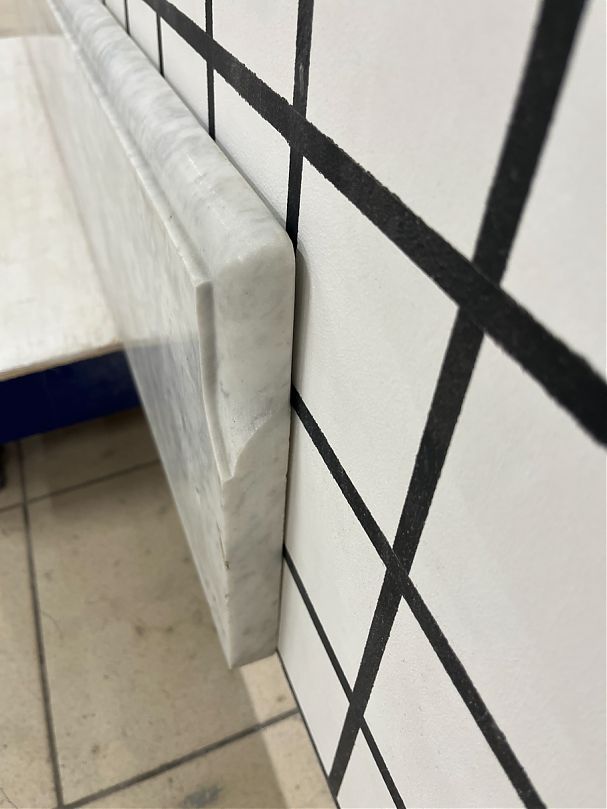 Подоконник со сколами (2000х270х30 мм)/Мрамор Bianco Carrara/Белый/Полировка - изображение 2